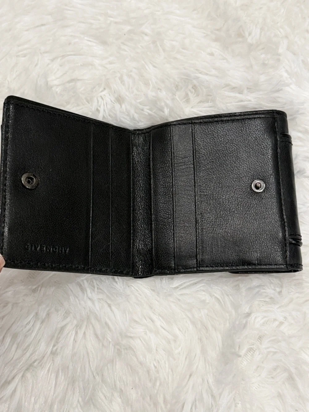 Givenchy Vintage Compact Wallet Black Pony Hair & Leather - Authenticated - Picture 9 of 12